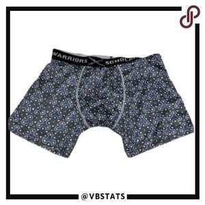 Warriors & Scholars Blue/Gray Pattern Designer Boxer Brief Underwear in Medium